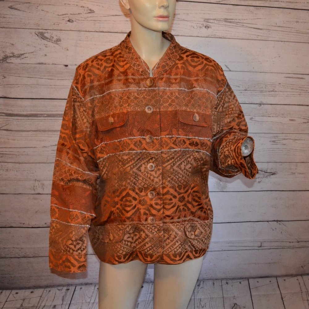 Scott Taylor Brown Animal Print Button Up Size 3x